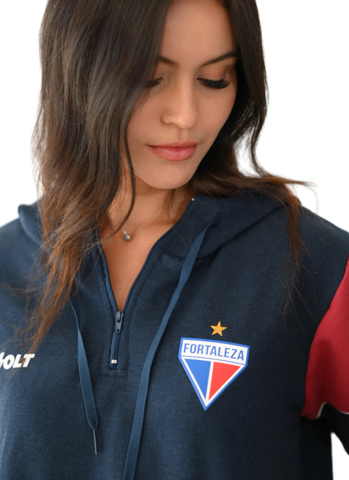 Hoodie Viagem Atleta Fortaleza Azul Feminina