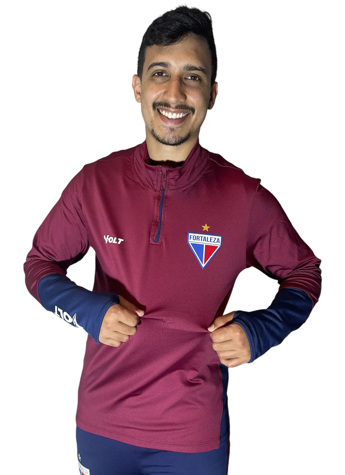 Blusão Treino Fortaleza Bordo e Azul Volt