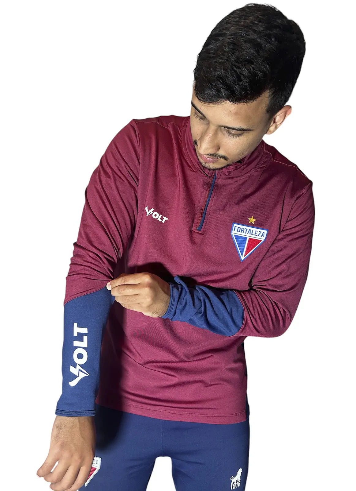 Blusão Treino Fortaleza Bordo e Azul Volt
