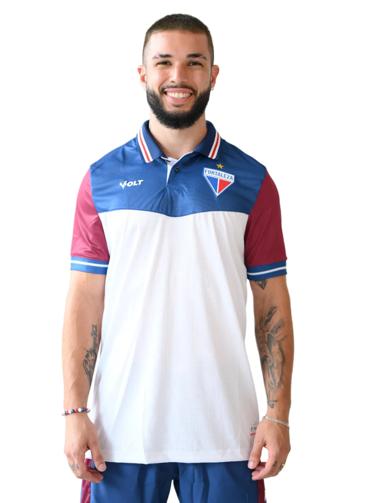 Camisa Polo Viagem CT Fortaleza Tricolor Masculina Volt