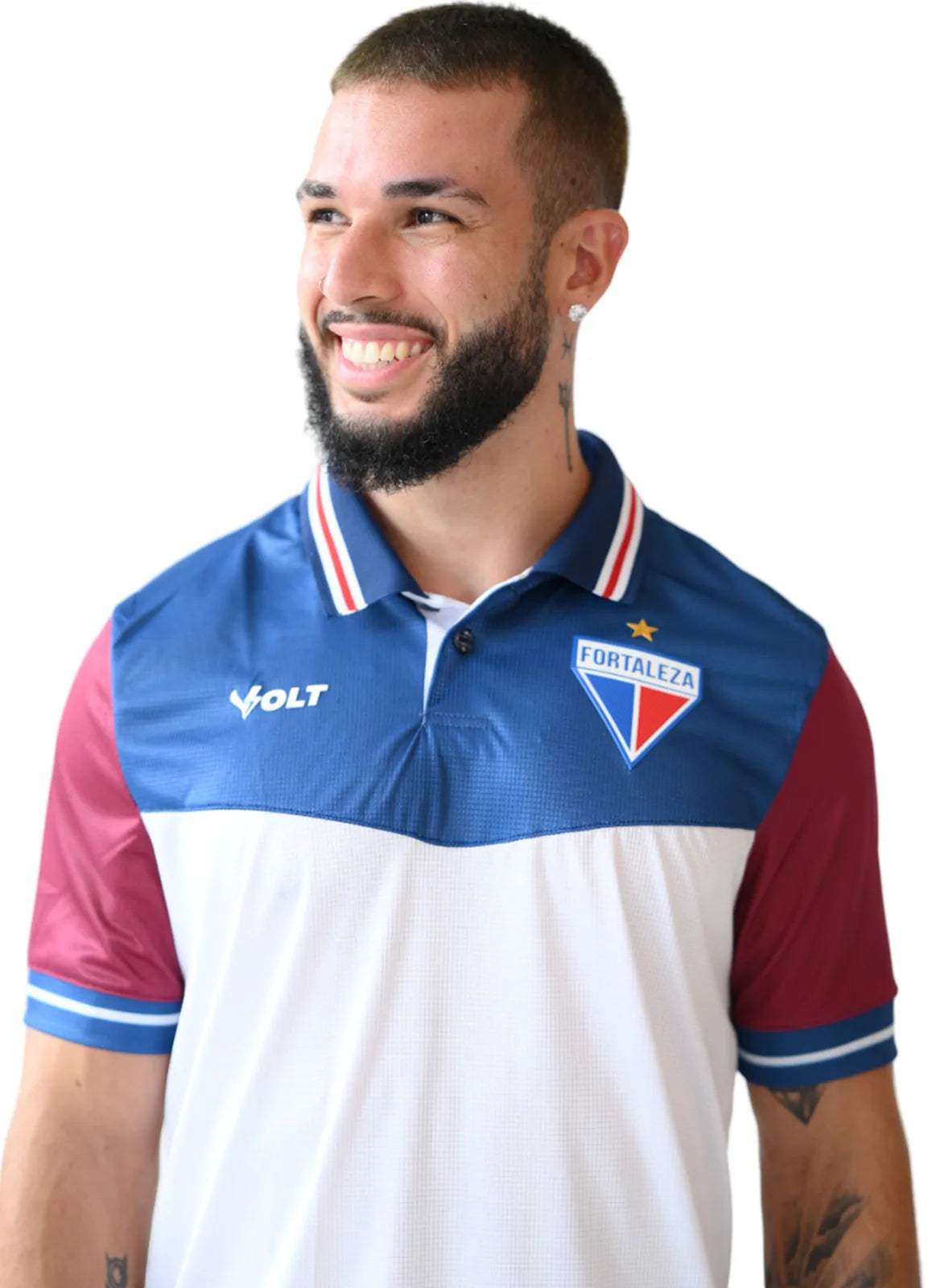 Camisa Polo Viagem CT Fortaleza Tricolor Masculina Volt