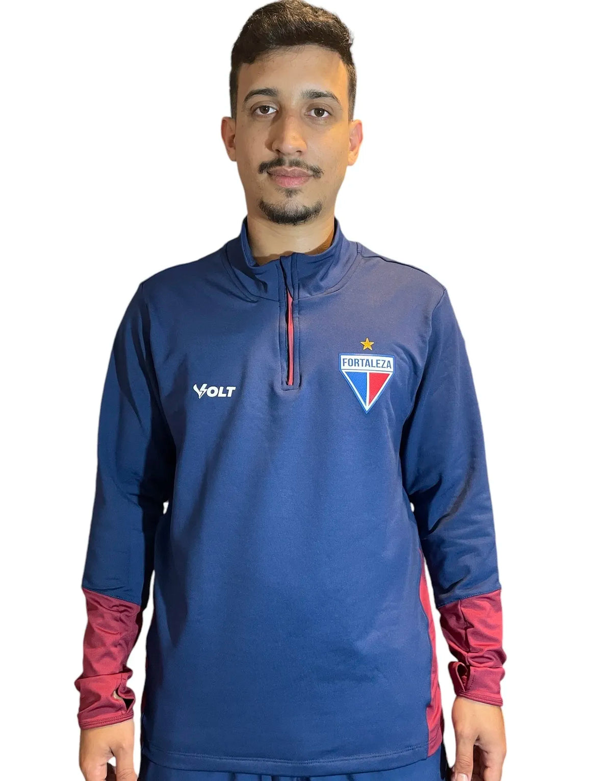 Blusão Treino Atleta Fortaleza Azul e Vermelho Masculino